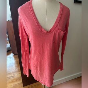 We the Free coral long sleeved tee shirt